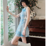 EIMISMOSOL 2502 渲染油墨花朵连衣裙