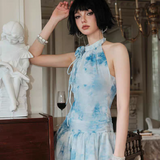 EIMISMOSOL 2502 渲染油墨花朵连衣裙