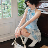 EIMISMOSOL 2502 渲染油墨花朵连衣裙