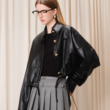 EIMISMOSOL 2502 束摆短款皮外套