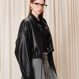 EIMISMOSOL 2502 束摆短款皮外套