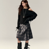 VIA PITTI 2502 露肩针织宽松上衣 黑