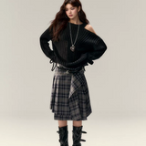 VIA PITTI 2502 露肩针织宽松上衣 黑