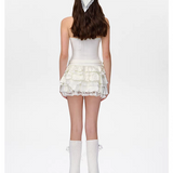 13DE MARZO | 2503 Bear Lacy Halter Top White