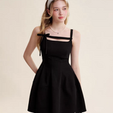 Kroche 2505 立体蝴蝶结镂空吊带连衣裙