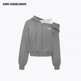 ANN ANDELMAN 2506 假两件露肩卫衣外套 灰