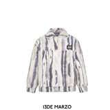 13DE MARZO | SS2309 Bear Stripe Fleece Coat Grey