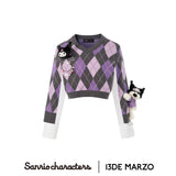 13DE MARZO | SS2309 Kuromi Bear Dimond Check Sweater