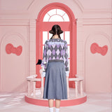 13DE MARZO | SS2309 Kuromi Bear Dimond Check Sweater