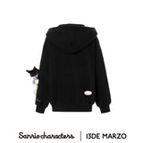 13DE MARZO | SS2309 Kuromi Bear Scarf Fleece Hoodie