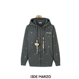 13DE MARZO | SS2310 Bear Colorful Dots Zip Hoodie Grey