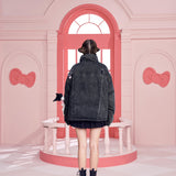 13DE MARZO | SS2310 Kuromi Bear Denim Down Jacket Black