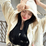 13DE MARZO | SS2310 Bear Colorful Dots Zip Hoodie