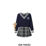 13DE MARZO | SS2401 One Piece Sweater Skirt Navy Blue