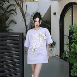 13DE MARZO | SS2402 Maze Suture Logo T-shirt Lilac