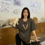 13DE MARZO | SS2402 Logo Pendent T-shirt Gray