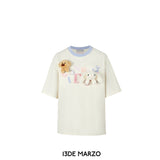 13DE MARZO | SS2403 Doozoo Crayon Logo T-shirt Beige