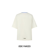 13DE MARZO | SS2403 Doozoo Crayon Logo T-shirt Beige