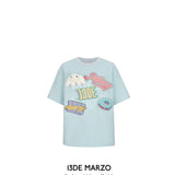 13DE MARZO | SS2403 Badges Velcro T-shirt Wathet Blue