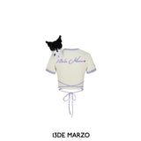 13DE MARZO | SS2403 Kuromi Mirror Lace Top Dark White