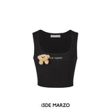 13DE MARZO | SS2404 Base Knit Tank Top Black
