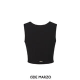 13DE MARZO | SS2404 Base Knit Tank Top Black