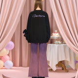 13DE MARZO | 2407 Kuromi Ribbon Story Sweatshirt Black