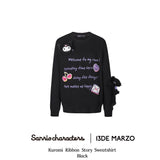 13DE MARZO | 2407 Kuromi Ribbon Story Sweatshirt Black