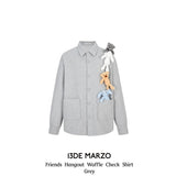 13DE MARZO | 2410 Friends Hangout Waffle Check Shirt Grey