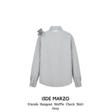 13DE MARZO | 2410 Friends Hangout Waffle Check Shirt Grey