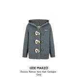 13DE MARZO | 2410 Doozoo Button Yarn Knit Cardigan Grey
