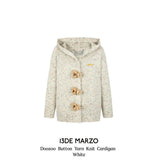 13DE MARZO | 2410 Doozoo Button Yarn Knit Cardigan White