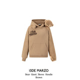 13DE MARZO | 2410 Bear Giant Sleeve Hoodie Brown