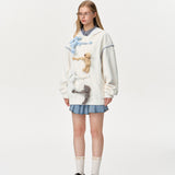 13DE MARZO | 2410 Friends Hangout Corduroy Zip Hoodie White