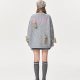 13DE MARZO | 2410 Doozoo Rhinestone Cardigan Grey