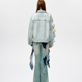 13DE MARZO | 2501 Rainbow Bear Line Denim Jacket Blue