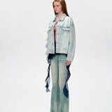 13DE MARZO | 2501 Rainbow Bear Line Denim Jacket Blue