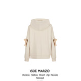 13DE MARZO | 2501 Doozoo Hollow Heart Zip Hoodie Almond