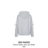 13DE MARZO | 2501 Doozoo Hollow Heart Zip Hoodie Grey