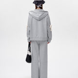 13DE MARZO | 2501 Doozoo Hollow Heart Zip Hoodie Grey