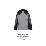 13DE MARZO | 2501 Bear Logo Windbreaker Dark Grey