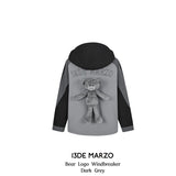 13DE MARZO | 2501 Bear Logo Windbreaker Dark Grey