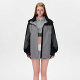 13DE MARZO | 2501 Bear Logo Windbreaker Dark Grey