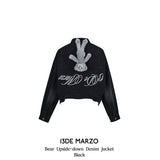 13DE MARZO | 2501 Bear Upside-down Denim Jacket Black
