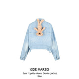 13DE MARZO | 2501 Bear Upside-down Denim Jacket Blue