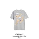 13DE MARZO | 2504 Paper Plane Bear T-Shirt Grey