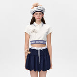 13DE MARZO | 2504 Doozoo Short Polo Tee White