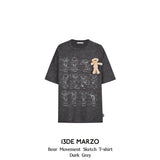 13DE MARZO | 2504 Bear Movement Sketch T-shirt Dark Grey