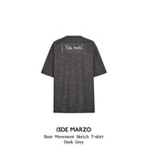 13DE MARZO | 2504 Bear Movement Sketch T-shirt Dark Grey