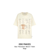 13DE MARZO | 2504 Bear Movement Sketch T-shirt Beige